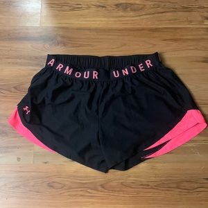 Pink and Black Under Armour Shorts